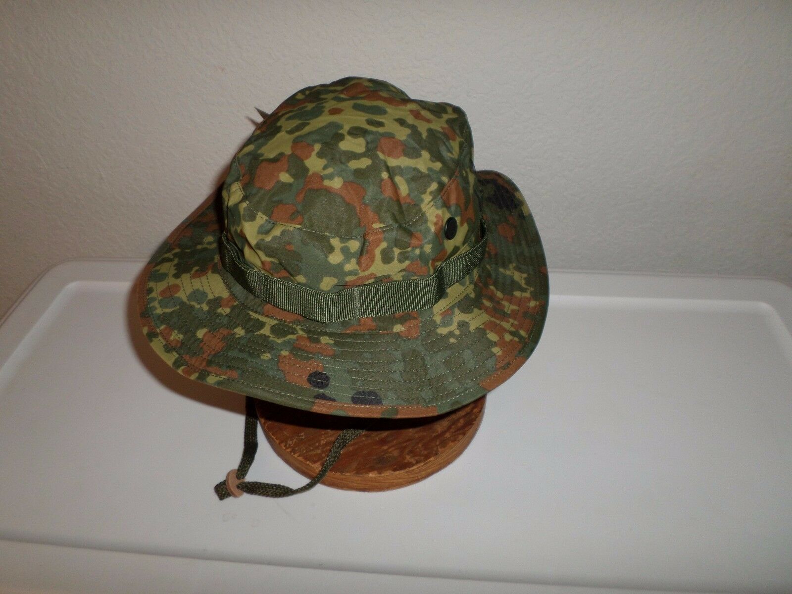 New German Flecktarn Camouflage Trilam Boonie Hat Size Large