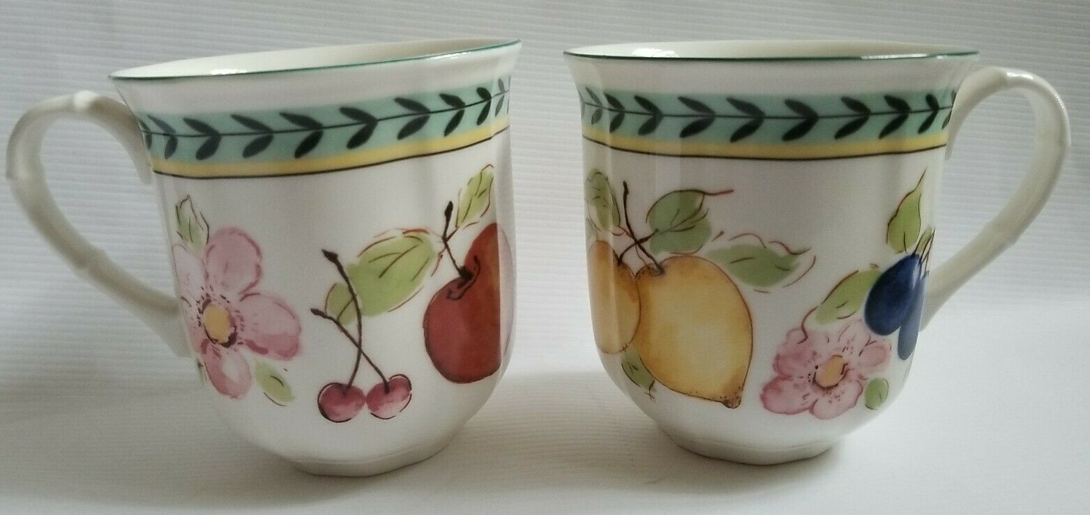Villeroy & Boch French Garden Menton 2 Coffee Cups Mugs Made In Germany