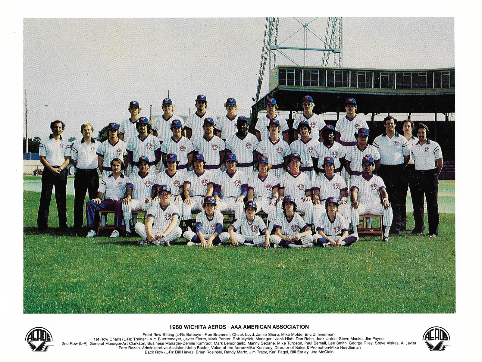 1980 Wichita Aeros Team  Photo - Lee Smith - Aaa Chicago Cubs Minor League Team