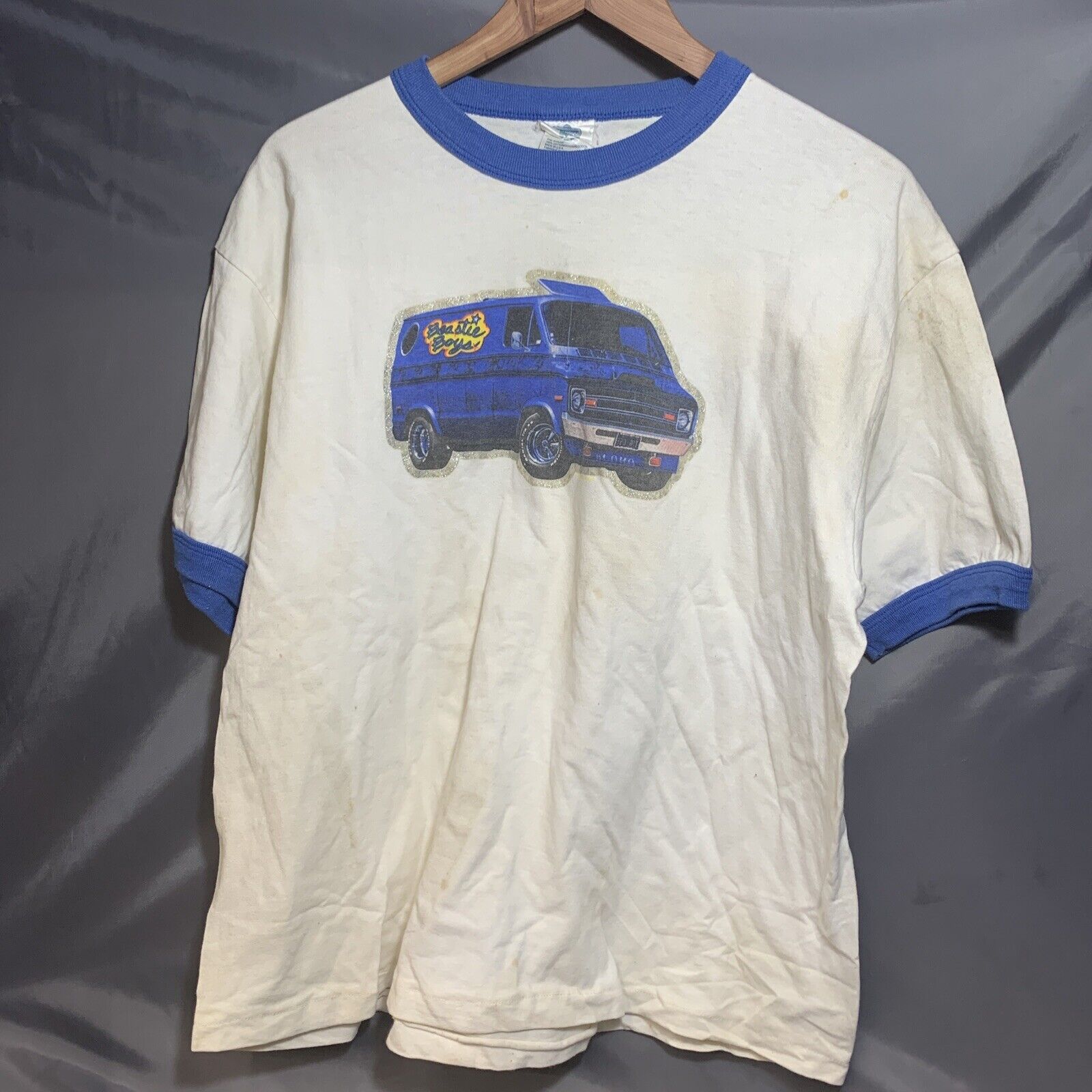Winterland Beastie Boys Shirt 1994 Aloha Mr Hand Ringer White Blue L Made In Usa